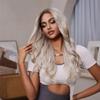 13 * 4 Lace Front Wavy Synthetic Wigs Brown Blonde Daily Cosplay Wigs For Black White Women BL66011-1 150%#1 PC view 4