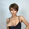 Heat Resistant Synthetic Natural Straight Hair Wigs Brown Blonde Black Pixie Short Wig For Women ss165-1 view 3