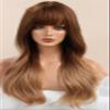 Long Wavy Synthetic Hair Wigs With Bangs Ombre Black Brown Heat Resistant Natural Cosplay Wigs For Women lc226-5 view 1