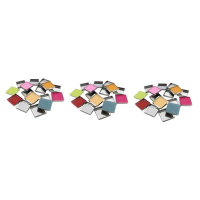 FOMIYES 168pcs Metal Eyeshadow Pans Empty Square Pans Magnets Blusher Pressed Powder Palette