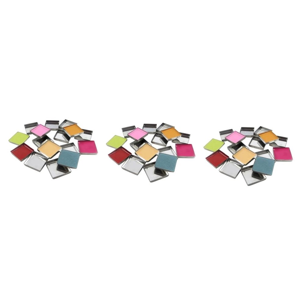 FOMIYES 168pcs Metal Eyeshadow Pans Empty Square Pans Magnets Blusher Pressed Powder Palette
