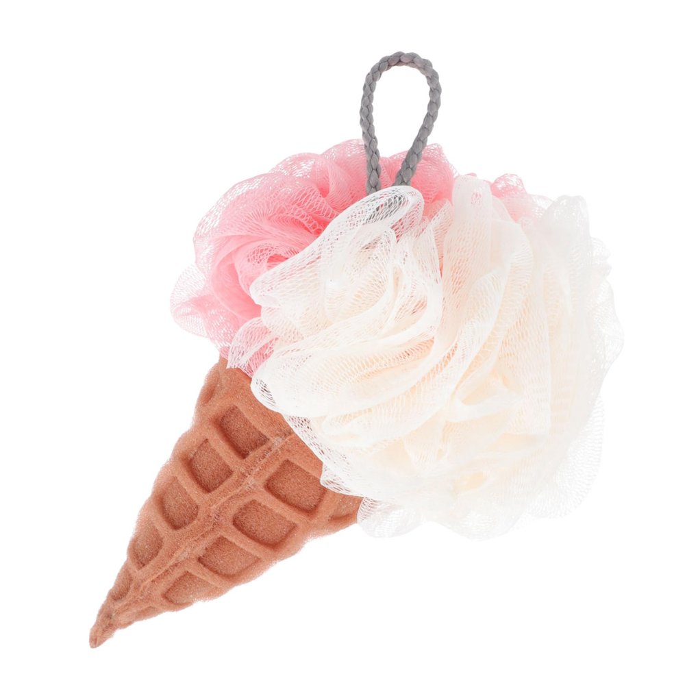 NOLITOY 1pc Bath Ball Shower Sponge Loofah Ice Cream Bath Sponges Bathing Body Wash Sponge Back Washing Scrubber Flower Shower Bathroom Loofah Bath Luffas or Child Cartoon Washing Ball