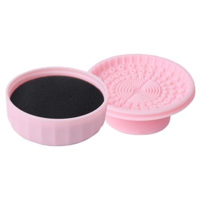 Abaodam Cosmetic Brush Cleaner Box Dual-use Makeup Tool Silicone Cleaning Pad for Brushes Sponges Easy Use Makeup Tool Cleaning