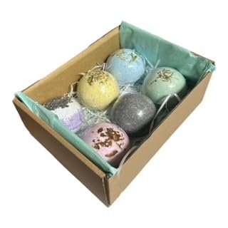 6 Pack - 2.12oz Luxury Handmade Bath Bombs with Essential Oils - Made in USA - Vegan, Cruelty Free, Moisturizing, Relaxing, Aromatherapy, Gift for Women and Men - by Bomb Cosmetics