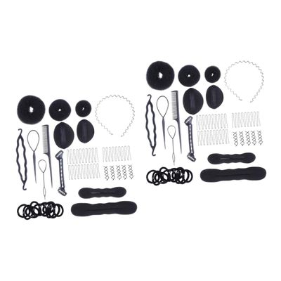 FOMIYES 2pcs Hair Styling Kit for Women Spiral Hair Clip and Sponge Bun Accessories for Easy Updos and Curls for Salon and Home Use