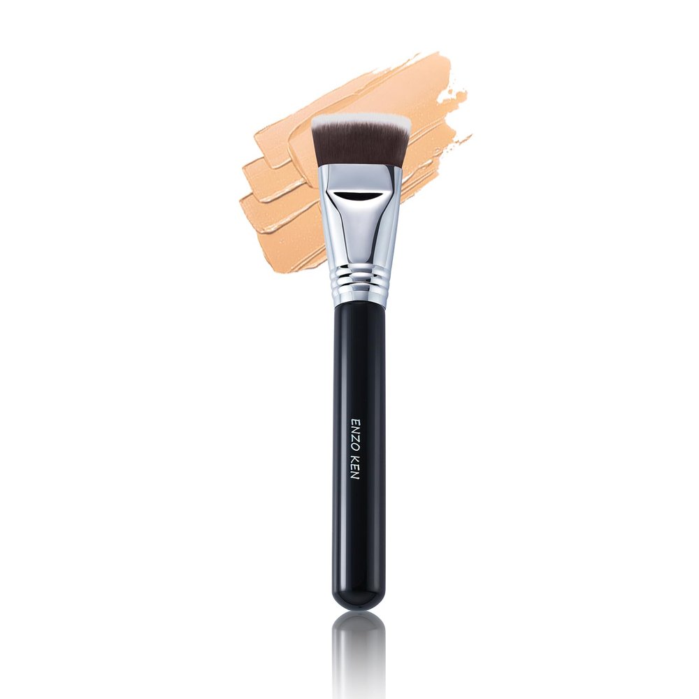 ENZO KEN Flat Top Foundation Brush for Liquid Makeup, Liquid Foundation Brush, Flat Makeup Brush for Liquid Foundation, Make up Brush for Foundation, Makeup Brushes Foundation. (900F)