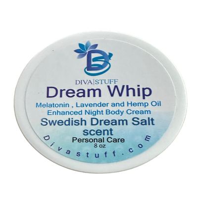 Diva Stuff Dream Whip Swedish Dream Salt Scent, Magnesium Enhanced Night Body Cream for Relaxation and Bedtime Routine, Swedish Dream Salt Scent Is Peaceful and Clean 8 oz (Made in the USA
