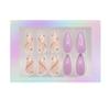 Luluizy Press On Nails Almond Shape Glossy Finish Nail Tips Reusable Kit in sizes with Nails Glue Gel Sticker Cuticle pusher 5 Accessories (Baby Purple) view 2