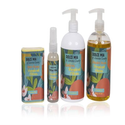 Dolce Mia | Tropical Citrus Flight of Fancy | Lotion, Liquid, Mist, Bar | Organic Botanicals | Hypoalergenic | Vegan + Cruelty Free