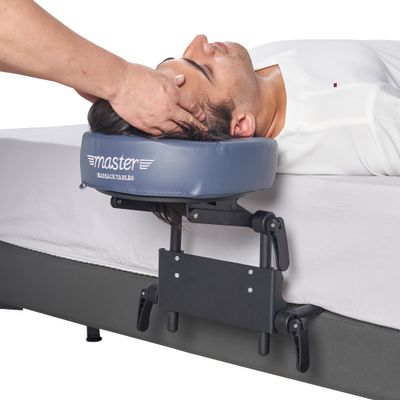 Master Massage Deluxe Universal Size Face Cradle with Cushion for Massage Table-Salon Bed Headrest Cradle-6 Way Adjustable Face Pillow Cushion Support (Blue)