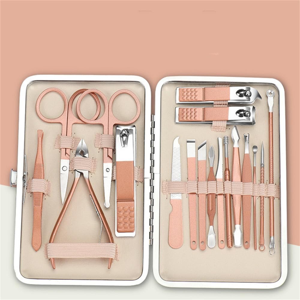 7/8/10/16/18pcs Nail Clipper Set Stainless Steel Manicure Tool Ear Pick Dead Skin Scissors Beauty Tools Set,18PCS3