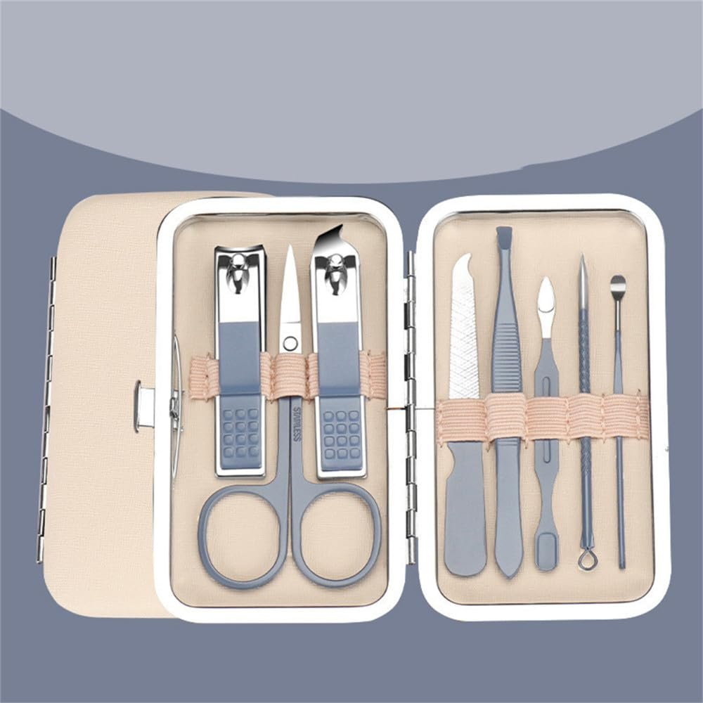 7/8/10/16/18pcs Nail Clipper Set Stainless Steel Manicure Tool Ear Pick Dead Skin Scissors Beauty Tools Set,8pcs2