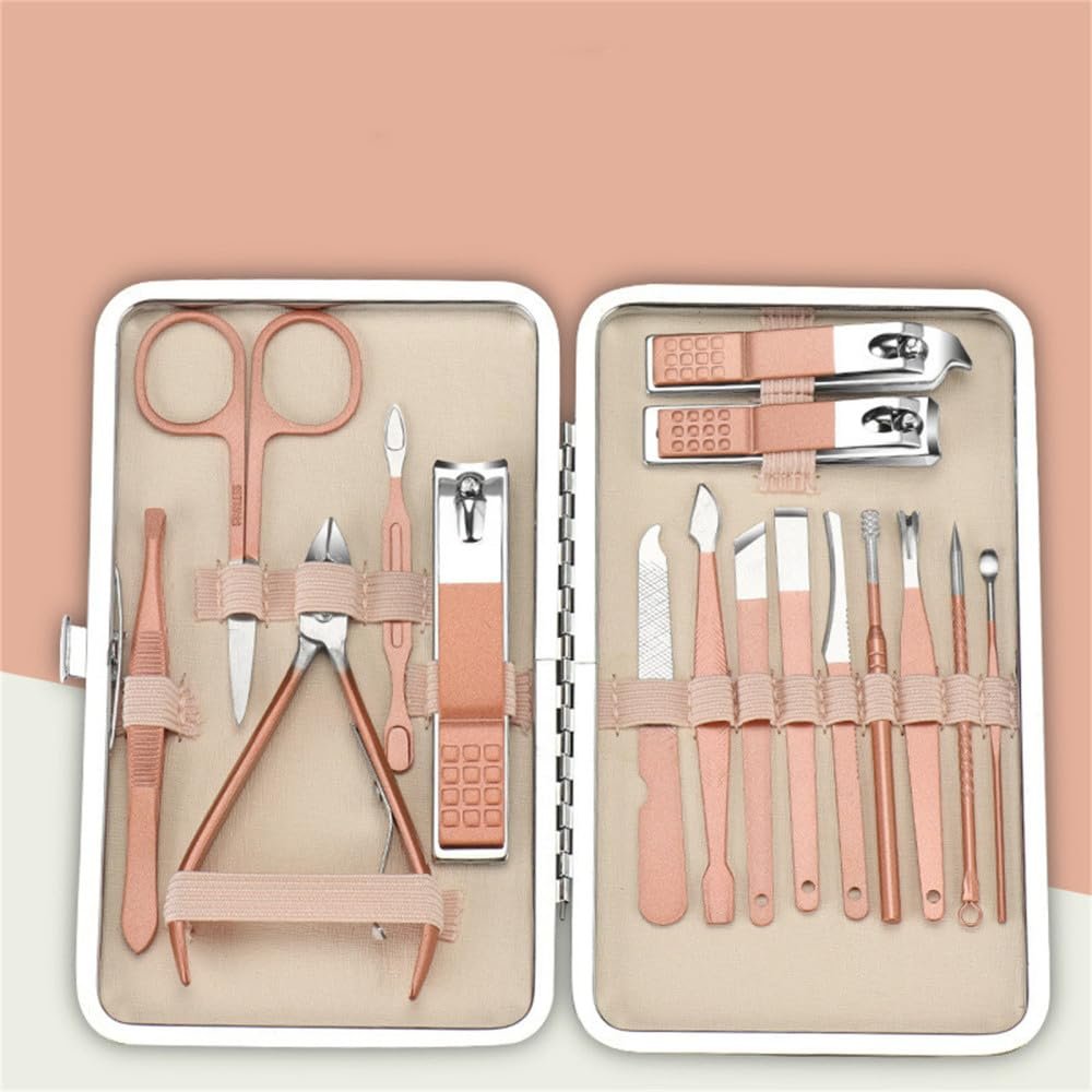 7/8/10/16/18pcs Nail Clipper Set Stainless Steel Manicure Tool Ear Pick Dead Skin Scissors Beauty Tools Set,16PCS
