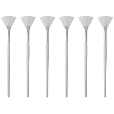 Beavorty 6pcs Fan-shaped Face Mask Brushes for Skincare and Makeup Application Gentle Touch for Even Mask Distribution Tool