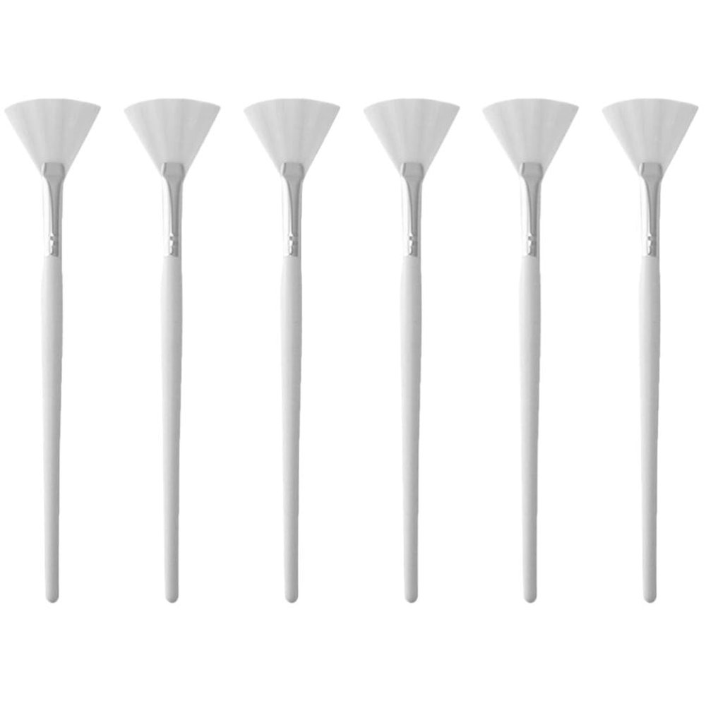 Beavorty 6pcs Fan-shaped Face Mask Brushes for Skincare and Makeup Application Gentle Touch for Even Mask Distribution Tool