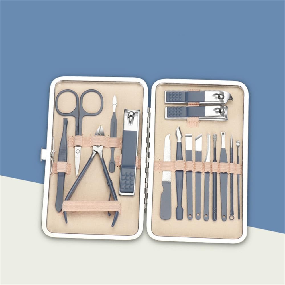 7/8/10/16/18pcs Nail Clipper Set Stainless Steel Manicure Tool Ear Pick Dead Skin Scissors Beauty Tools Set,16PCS3
