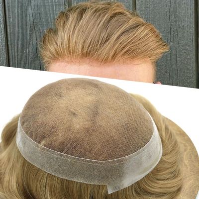 Healthlif Mens Toupee Hair Piece French Lace Toupee For Men Hair Replacement System For Men Hairpiece Natural Hairline 8X10#22R Light Blonde