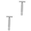 FOMIYES 2pcs Safety for Men Stainless Steel Textured Grip Professional Barbershop Home Use No Irritation Pattern view 1