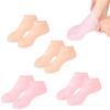 BASICGOLDYAO 4 Pairs Silicone Moisturizing Socks Women Foot Care Silicone Pedicure Socks Men Anti Slip Spa Gel Socks for Dry Cracked Feet (Multi) view 1