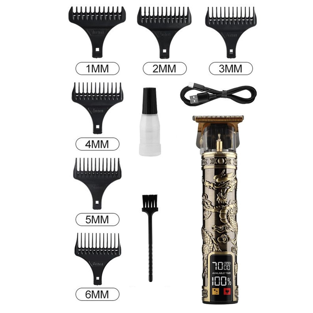 cdar Adjustable Cutting Length Clipper 1 Set LCD Hair Professional Carved Haircutting with Large Screen Display Maximum Control Beard Trimmer for Bronze A
