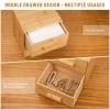 Bamboo Box with Makeup Remover Wipes, 50 XL Disposable Towels, Wash Cloths for Face and Body, Double-drawer Container for Face Towelettes view 3