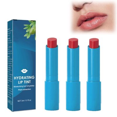 3Pcs Sheer Strength Lip Tint Hydrating,Tinted Lip Balm Moisturizing,24-Hour Moisture Lock Complex,Natural Plant Ingredients, Non-Sticky and Long-Lasting