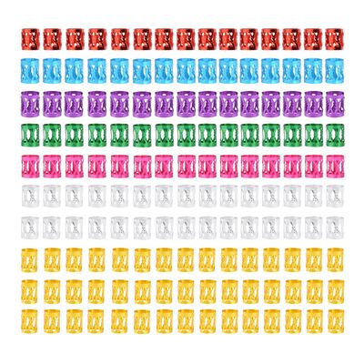 150 Pcs Hair Jewelry for Braids Dreadlocks Beads Aluminum Hair Rings Hair Clips Adjustable Metal Cuffs for Hair Braids Accessories