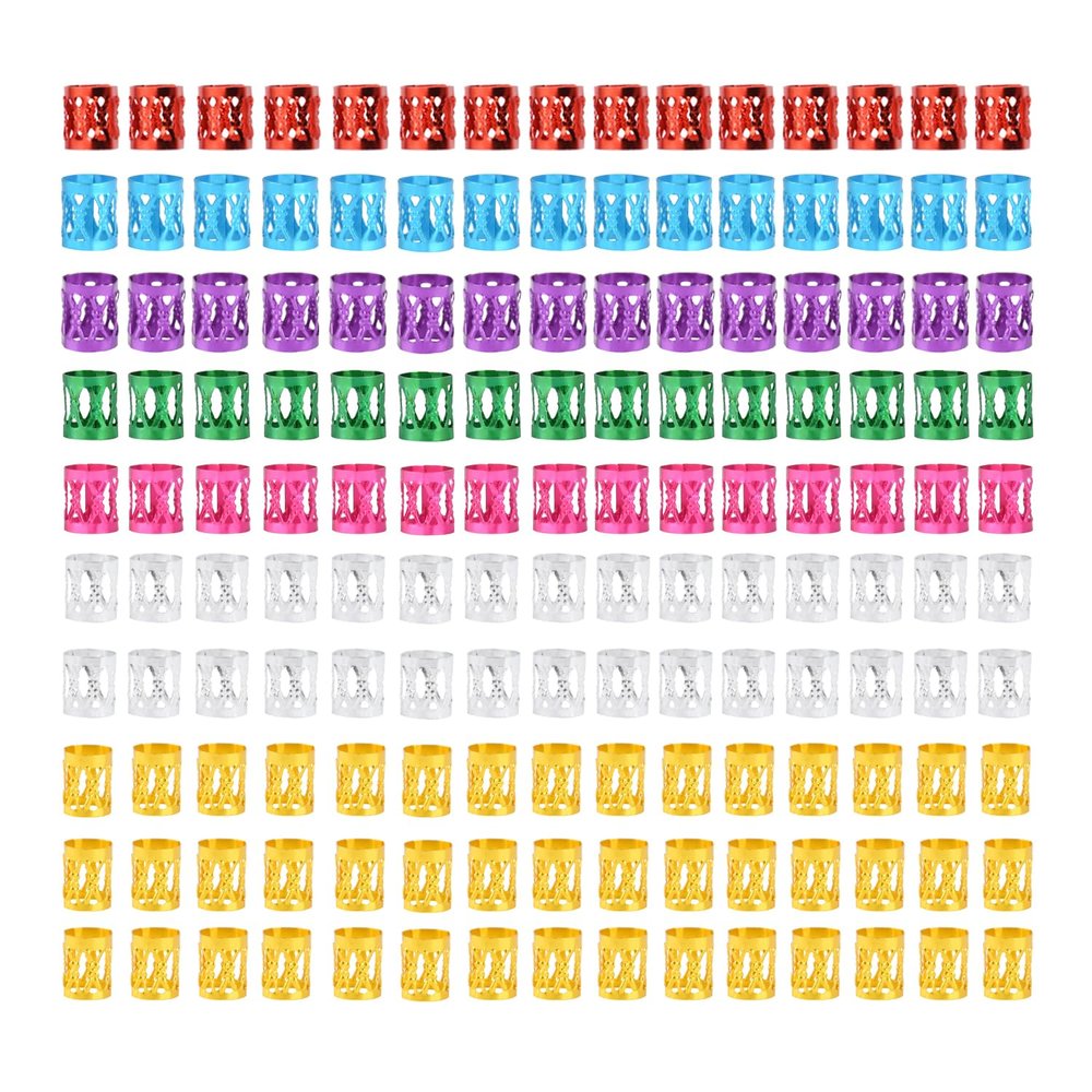 150 Pcs Hair Jewelry for Braids Dreadlocks Beads Aluminum Hair Rings Hair Clips Adjustable Metal Cuffs for Hair Braids Accessories