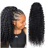 Kiss darling LASHES 24 Inches Curly Ponytails Human Hair Drawstring Ponytail Extension Jerry Curly Clip in Pony Tail Hair Extensions Hair Pieces for Women 150grams Natural Black 1b view 1