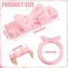 Riceshoot 36 Pcs Spa Headband Bulk Sleepover Party Favors Pink Bow Spa Party Supplies Flannel Fleece Elastic Soft Face Wash Headbands for Women(Pink) view 2