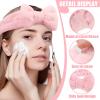 Riceshoot 36 Pcs Spa Headband Bulk Sleepover Party Favors Pink Bow Spa Party Supplies Flannel Fleece Elastic Soft Face Wash Headbands for Women(Pink) view 3