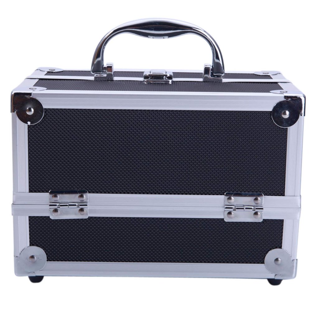 Ynredee Makeup Train Case,Makeup Cosmetic Case Organizer with Mirror,Portable Artist Storage Bag with Adjustable Dividers for Cosmetics Makeup Brushes Toiletry Jewelry Digital Accessories (Black)