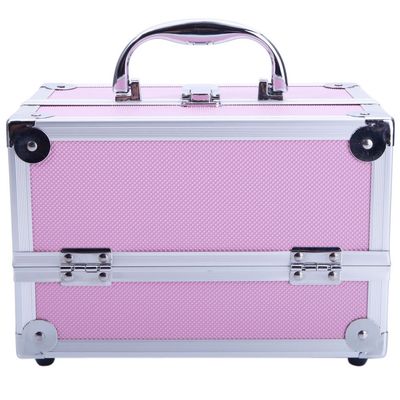 Ynredee Makeup Train Case,Makeup Cosmetic Case Organizer with Mirror,Portable Artist Storage Bag with Adjustable Dividers for Cosmetics Makeup Brushes Toiletry Jewelry Digital Accessories (Pink)