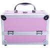 Ynredee Makeup Train Case,Makeup Cosmetic Case Organizer with Mirror,Portable Artist Storage Bag with Adjustable Dividers for Cosmetics Makeup Brushes Toiletry Jewelry Digital Accessories (Pink) view 1