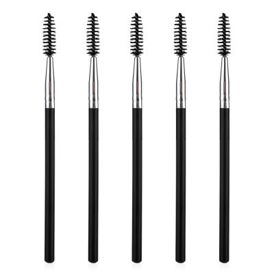 Andibro 5 Pcs Reusable Eyelash Eyebrow Spoolie Brush, Mascara Brush Wands, Long Handle Lash Brush Applicators Portable Eyelash Brush Makeup Lash Spoolies Set for Lash Extensions