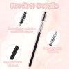 Andibro 5 Pcs Reusable Eyelash Eyebrow Spoolie Brush, Mascara Brush Wands, Long Handle Lash Brush Applicators Portable Eyelash Brush Makeup Lash Spoolies Set for Lash Extensions view 2