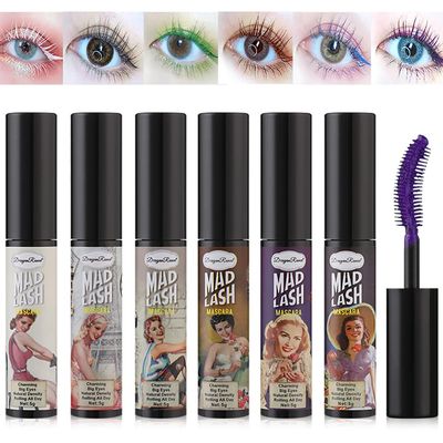 6 Pcs Colored Mascara Set, Fast Dry Eyelashes Curling Voluminous Eyelashes Effect Mascara, Waterproof, Lengthening, Volumizing, Long-Lasting, & Charming Natural Eye Makeup