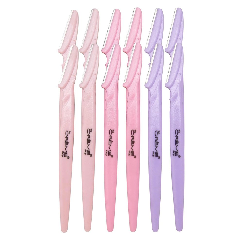 The Crme Shop Flawless Finish Precision Razors | Dermaplaning Tool for Face | Face Razors for Women | Stocking Stuffers for Women (Pack of 12)