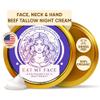Eat My Face Grass Fed Tallow Night Cream for Face  Hydrating Anti Wrinkle Cream for Face with Shea Butter, Cocoa Butter & Vitamin E | Anti Aging Men & Women Restorative Night Moisturizer, 4.0 fl oz view 1