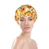 Beautiful Sunflower Print Double Layer Waterproof Shower Cap, Suitable For All Hair Lengths (10.6 X 4.3 Inches) view 3