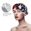 American Flag Stars Stripes Print Double Layer Waterproof Shower Cap, Suitable For All Hair Lengths (10.6 X 4.3 Inches) view 4