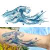 2 Hand-Painted Nonglang Temporary Tattoo Stickers For Men And Women To Temporary Tattoo The Arms Of Waves And Waves. Tattoo Sticker Fake Tattoo view 2
