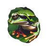 Animal Frog Green Leaf Leaves Print Double Layer Waterproof Shower Cap, Suitable For All Hair Lengths (10.6 X 4.3 Inches) view 2
