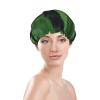 Animal Frog Green Leaf Leaves Print Double Layer Waterproof Shower Cap, Suitable For All Hair Lengths (10.6 X 4.3 Inches) view 3