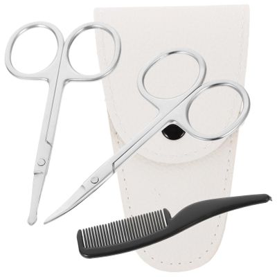 FOMIYES 12pcs Beard Scissors for Men Grooming Kit Set Mustache Trimmer Trimming Scissors Stainless Steel Nose Hair Trimmer Beauty Tool