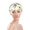 Animal Cartoon Owls Cute Print Double Layer Waterproof Shower Cap, Suitable For All Hair Lengths (10.6 X 4.3 Inches) view 3