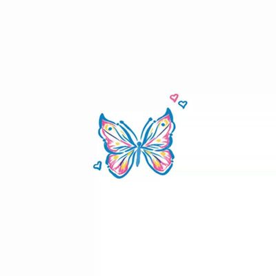 2 Pcs Of Blue Butterfly Temporary Tattoo Stickers Colorful Waterproof And Long-Lasting Female Scar Cover Fresh And Cute Tattoo Sticker Fake Tattoo