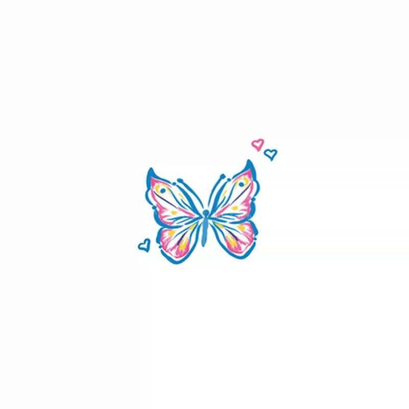 2 Pcs Of Blue Butterfly Temporary Tattoo Stickers Colorful Waterproof And Long-Lasting Female Scar Cover Fresh And Cute Tattoo Sticker Fake Tattoo