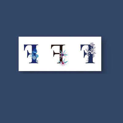2 Sheets Of English Letters Abcd Flower Art Waterproof And Long-Lasting Temporary Tattoo Stickers Tattoo Sticker Fake Tattoo