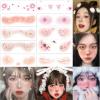 10 Christmas Makeup Temporary Tattoo Stickers Cute Snowflakes Deer Love Blush Lazy Christmas Girl Face Stickers Tattoo Sticker Fake Tattoo view 1